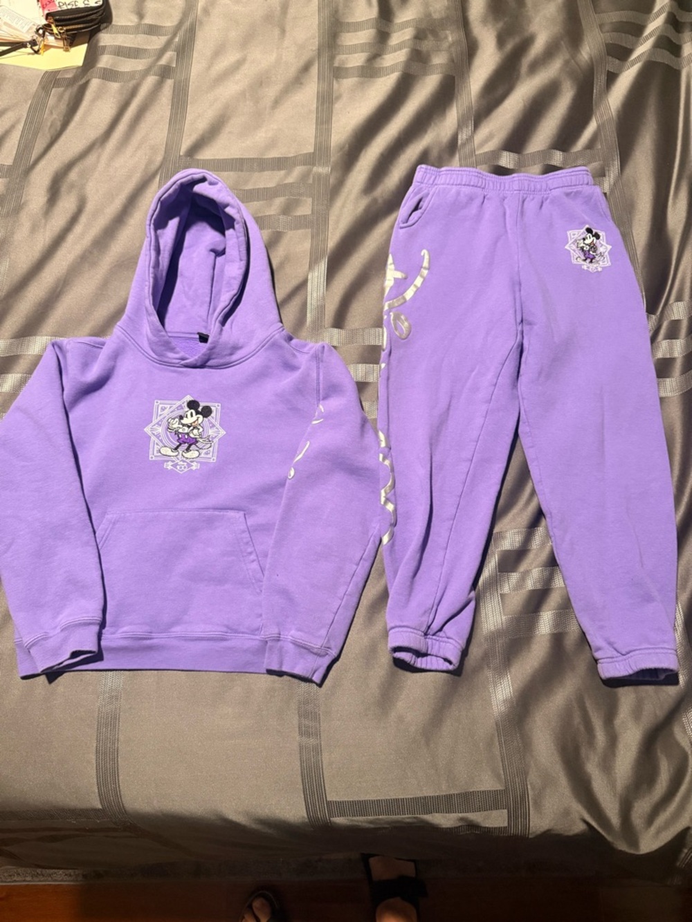 Disney Lavender Mickey Mouse Hoodie and Pants set for Women
